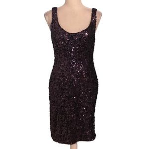 Suzy Chin for Maggy Boutique sequins purple midi dress